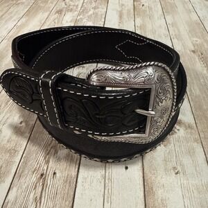 Nocona Mens Western Roughout Buck Lace Tapered Leather Belt N210000701 Size 40